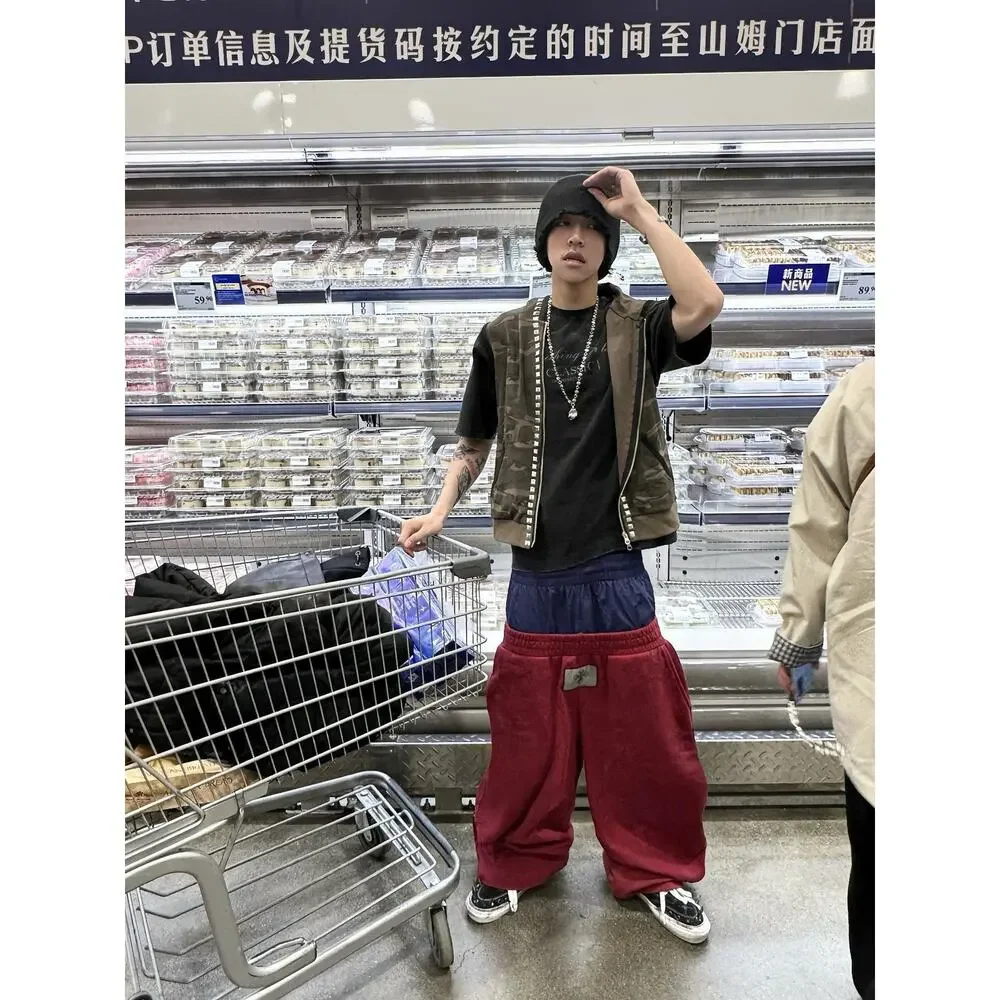 Double Waisted Baggy Sag Sweats Red Blue Yellow Ferrari Graphic Sweatpants